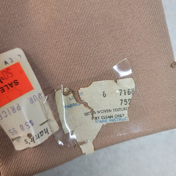 70s Levi Women Blazer Size 6 Woven Western Taupe Autumn Earthy Natural Deadstock - Picture 7 of 11